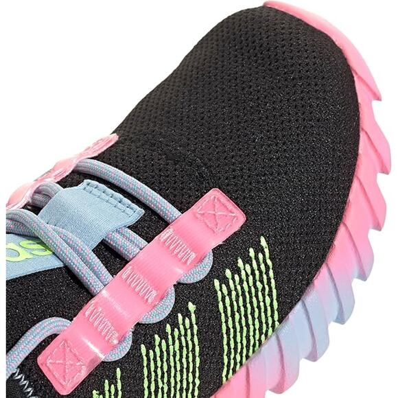 NWT adidas Kaptir Flow Sneaker, Black/Yellow/Clear Sky, 4.5 US Unisex Big Kid - Picture 3 of 6